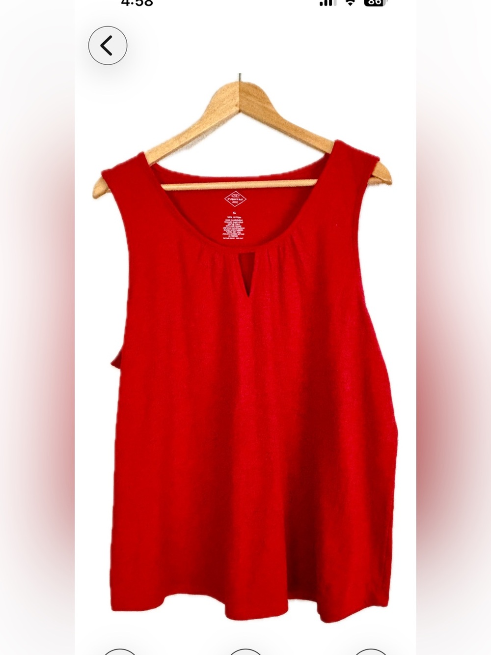 Cotton sleeveless top XL